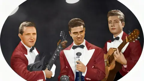 Trio Las Vegas. Antonio Mart&iacute;nez Pellicer, primero por la izquierda