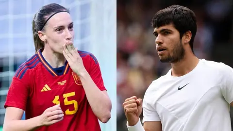 La futbolista Eva Navarro y el tenista Carlos Alcaraz