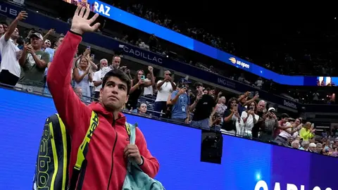 Carlos Alcaraz, en la pista del US Open, en una foto de archivo