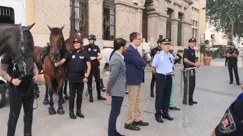 Acto de presentaci&oacute;n de la nueva unidad equina de la Polic&iacute;a Local de Murcia (foto: La 7)