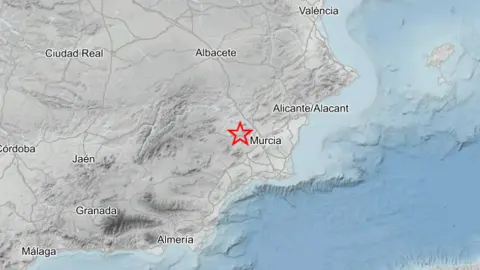 Punto donde se ha producido el terremoto en Mula (foto: IGN)