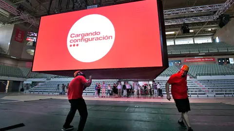 Nuevo v&iacute;deomarcador instalado en el Palacio de los Deportes | Foto: Ayto. de Murcia
