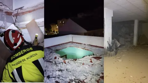 Derrumbe edificio de La Uni&oacute;n (foto: 112 Regi&oacute;n de Murcia)