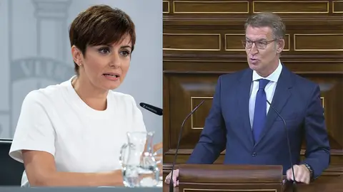 Isabel Rodr&iacute;guez, portavoz del Gobierno en funciones; y Alberto N&uacute;&ntilde;ez Feij&oacute;o, secretario general del Partido Popular (foto: La 7)
