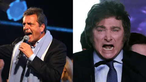 Sergio Massa y Javier Milei, candidatos a la presidencia de Argentina