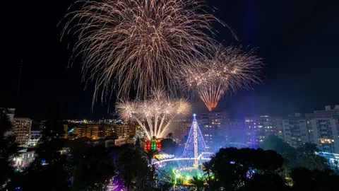 Encendido del &aacute;rbol de navidad de la plaza Circular de Murcia