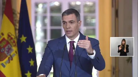 Pedro S&aacute;nchez, este jueves en la rueda de prensa