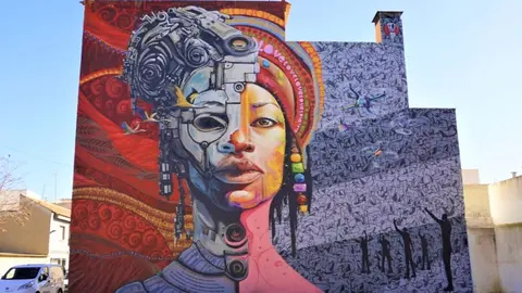 'El Sue&ntilde;o De Turing', El Nuevo Mural De Arte Urbano De Los Alc&aacute;zares, Nominado A Mejor Grafiti Del Mundo (foto: Ayuntamiento de Los Alc&aacute;zares)