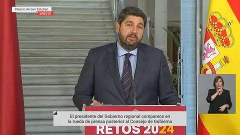 Fernando L&oacute;pez Miras, presidente de la Regi&oacute;n de Murcia (foto: La 7)