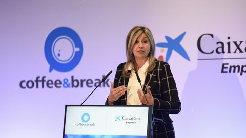 Olga Garc&iacute;a durante su intervenci&oacute;n en el Coffee&Break