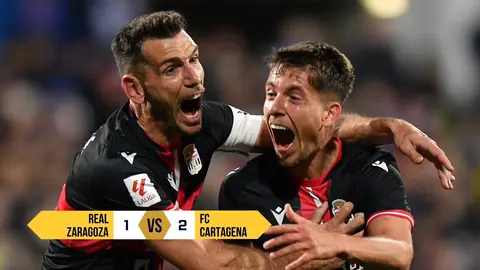 El FC Cartagena se lleva los puntos de La Romareda tras ganar el Zaragoza por 1-2 (foto: FC Cartagena)