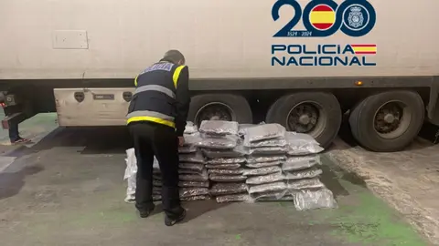 A prisi&oacute;n el conductor de un cami&oacute;n que circulaba por la A-7 con 100 kilos de marihuana en la cabina (foto: PN)