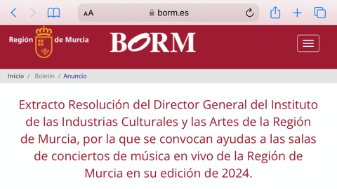 Convocatoria de ayudas a las salas de m&uacute;sica en vivo
