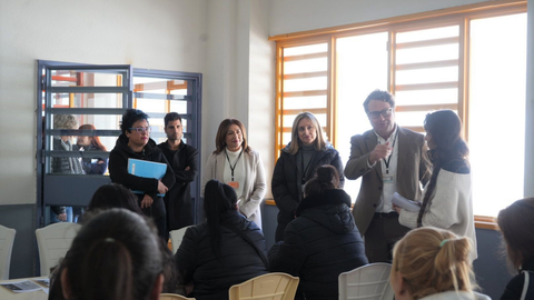La consejera de Pol&iacute;tica Social, Familias e Igualdad, Conchita Ruiz, durante su visita al centro penitenciario de Campos del R&iacute;o.