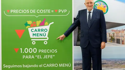 Juan Roig, presidente de Mercadona, tras la celebraci&oacute;n de la Rueda de Prensa 2023.