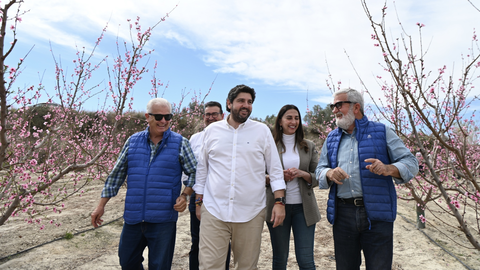 El presidente de la Regi&oacute;n de Murcia, Fernando L&oacute;pez Miras, durante su visita la floraci&oacute;n de Cieza