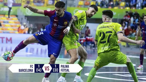 Bar&ccedil;a amarra su pase en la final copera tras ganar a Mallorca Palma Futsal en la tanda de penaltis (1-1) (4-3)