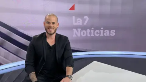 Abraham Gallego, en el plat&oacute; de La7Noticias