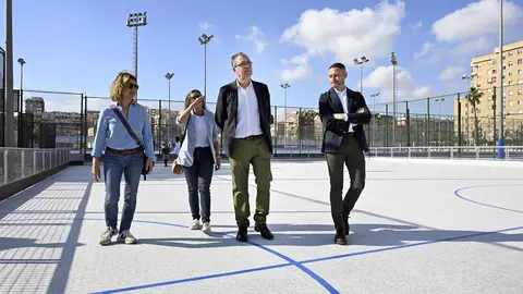 Jos&eacute; Ballesta y Miguel &Aacute;ngel Noguera visitan las nuevas pistas del Barn&eacute;s
