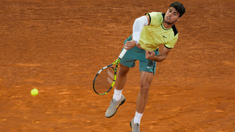 Carlos Alcaraz, en el partido ante Rublev