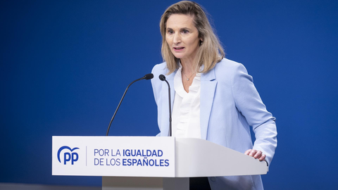 La vicesecretaria de Desarrollo Sostenible del PP, Paloma Mart&iacute;n, durante una rueda de prensa, en la sede del Partido Popular