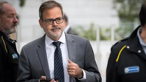 El embajador de Argentina en Espa&ntilde;a, Roberto Bosch, a su salida de una reuni&oacute;n con el ministro de Asuntos Exteriores, Jos&eacute; Manuel Albares, en la sede del Ministerio