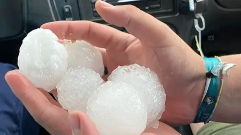 Imagen de archivo de granizo en la Regi&oacute;n de Murcia (foto: La 7)