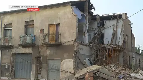 Las intensas lluvias ca&iacute;das sobre el municipio de Murcia provocan que una vivienda de la Carretera de Alcantarilla se venga abajo (foto: La 7)