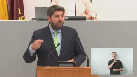Fernando L&oacute;pez Miras, durante su discurso inaugural en el Debate sobre el Estado de la Regi&oacute;n
