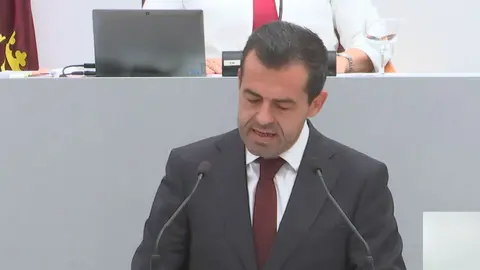 Mart&iacute;nez Alpa&ntilde;ez durante su intervenci&oacute;n en la Asamblea Regional (foto: La 7)