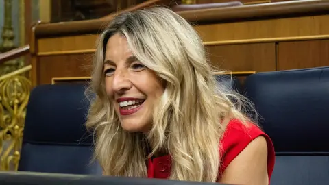 La vicepresidenta segunda y ministra de Trabajo, Yolanda D&iacute;az, tras la aprobaci&oacute;n del decreto que ampl&iacute;a la prestaci&oacute;n por desempleo (foto: EP)