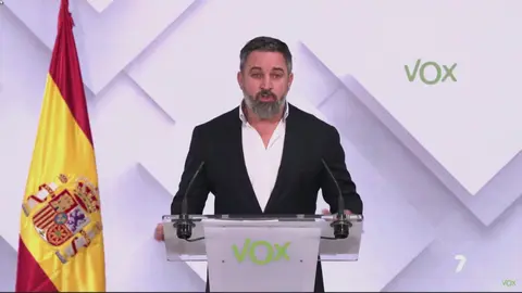 Santiago Abascal, secretario general de Vox (foto: La 7)