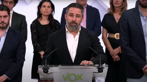Santiago Abascal anuncia la ruptura de Vox con los gobiernos auton&oacute;micos de coalici&oacute;n con el PP (foto: Vox)