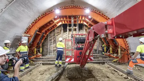 Obras del t&uacute;nel de Viator de la l&iacute;nea de Alta Velocidad entre Almer&iacute;a y Murcia (foto: ADIF)