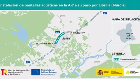 Mapa que muestra el tramo de obras a realizar (foto: Ministerio)