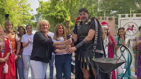 Acto de encendido del Fuego Sagrado de Carthagineses y Romanos en Linares (foto: Ayuntamiento de Cartagena)