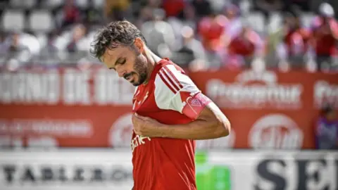 Pedro Le&oacute;n, en la victoria del Real Murcia frente al M&eacute;rida
