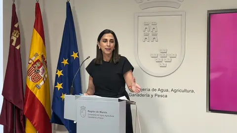 La consejera de Agua, Agricultura, Ganader&iacute;a y Pesca, Sara Rubira, en la rueda de prensa previa a la celebraci&oacute;n de la Conferencia Sectorial - CARM
