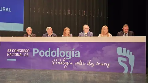 Mesa inaugural del 53 Congreso Nacional de Podolog&iacute;a (foto: Hefame)
