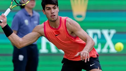 Carlos Alcaraz en el torneo de Shanghai (foto: Agencias)