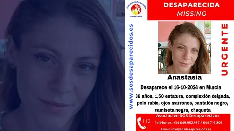 Anastasia desapareci&oacute; el pasado 16 de octubre