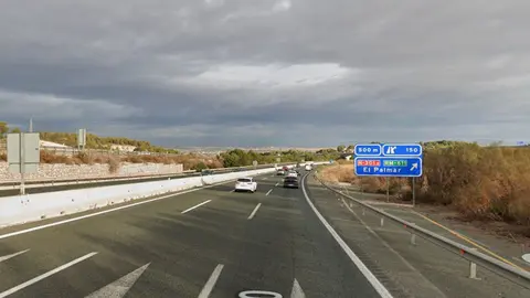 Tramo de la A-30, salida de El Palmar