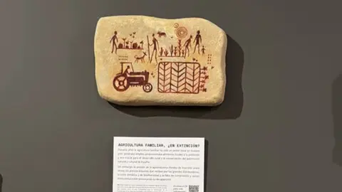 Piedra colocada por Greenpeace piedra Museo Arquel&oacute;gico de Murcia (foto: Greenpeace)