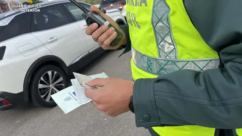Un agente de la Guardia Civil en un control de carretera (foto: GC)