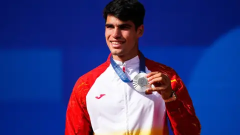 Alcaraz, con la medalla de plata en los JJOO de Par&iacute;s