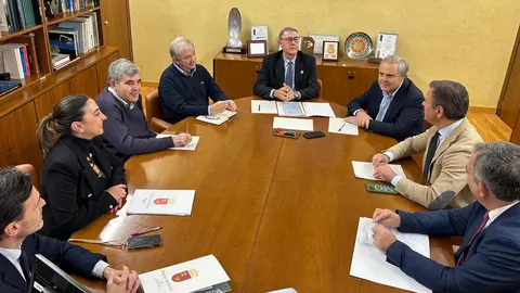 Reuni&oacute;n entre el Gobierno regional y la CHS este lunes (foto: CARM)