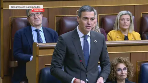 Pedro S&aacute;nchez en la &uacute;ltima Sesi&oacute;n de Control al Gobierno de 2024 en el Congreso de los Diputados (foto: La 7)