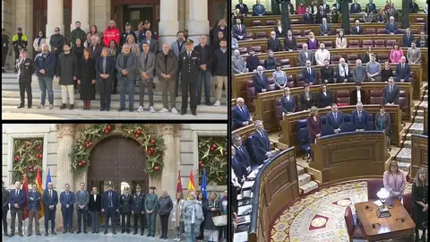 Minuto de silencio por Martha Isabel, la primera v&iacute;ctima mortal por violencia de g&eacute;nero en la Regi&oacute;n en 2024, desde el Congreso de los Diputados, San Esteban y Ayuntamiento de Cartagena (foto: La 7)