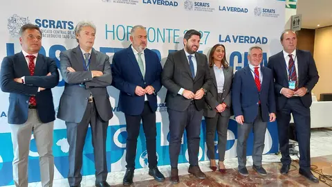 El presidente del Gobierno regional, Fernando L&oacute;pez Miras, en la inauguraci&oacute;n del foro 'Horizonte 2027. Los retos del agua' - EUROPA PRESS