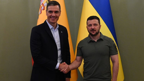 Pedro S&aacute;nchez y Volodymir Zelensky, en una visita anterior